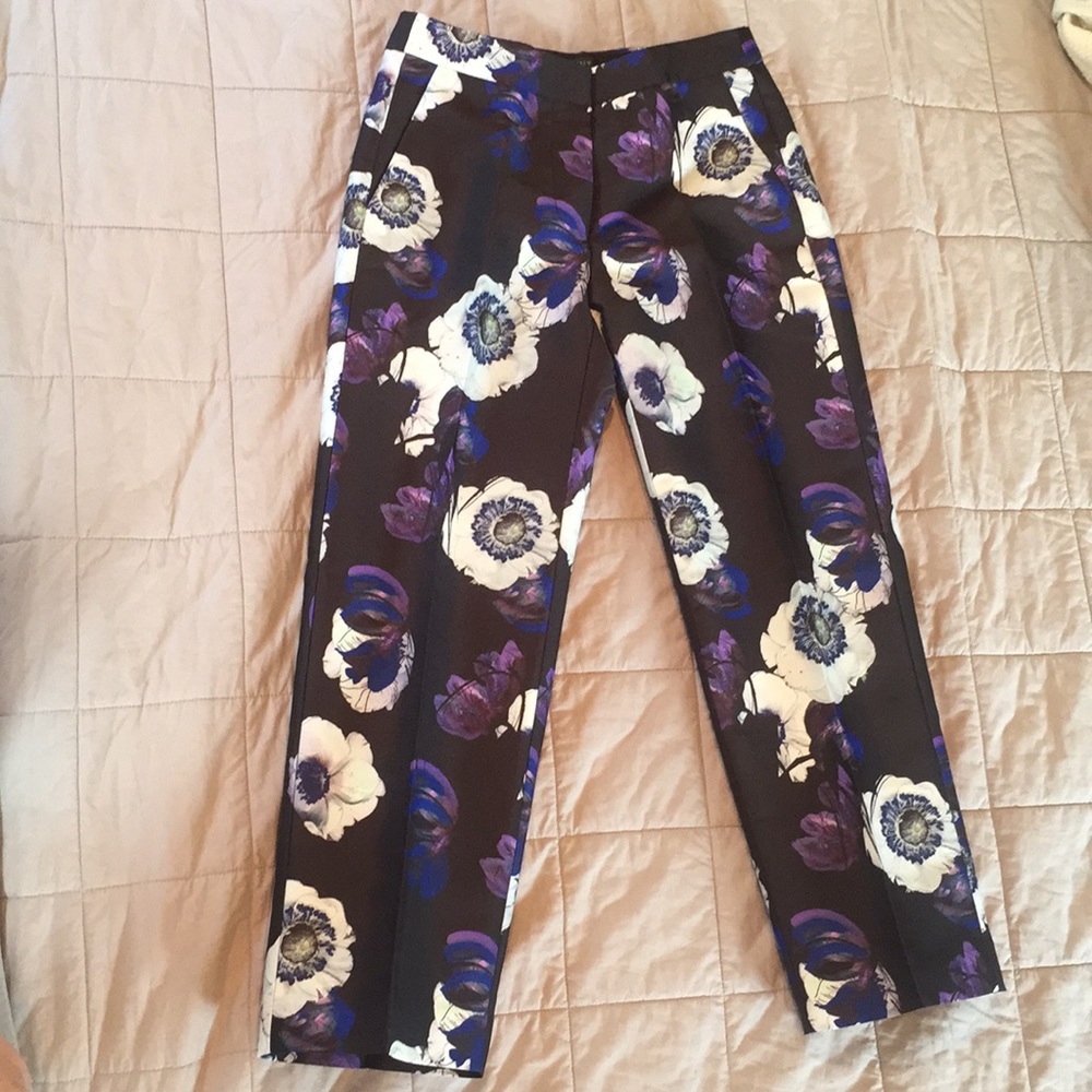 JCrew Violet Poppy Patio Pants
